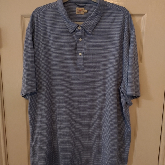 Faherty Striped Short Sleeve Polo Shirt Men's sz XXL. - Picture 3 of 6